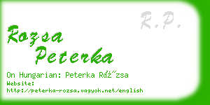 rozsa peterka business card